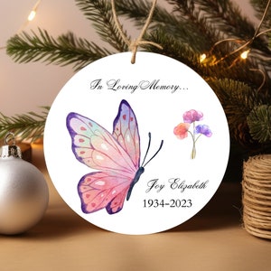 Personalized In Loving Memory Christmas Ornament 2024 Memorial Sympathy Gift, Remembrance Keepsake
