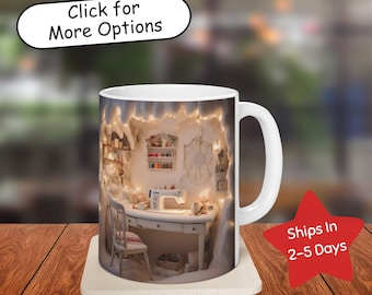 Symugg med 3D-effekt, kaffemugg för hantverkare, present till sömmerskor, hantverkspresent, presentidé, sömmerskepresent, pyssel, presenter till kvinnor, quiltmugg