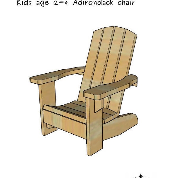 Kids age 2-5 Adirondack chair plans (Downloadable PDF)