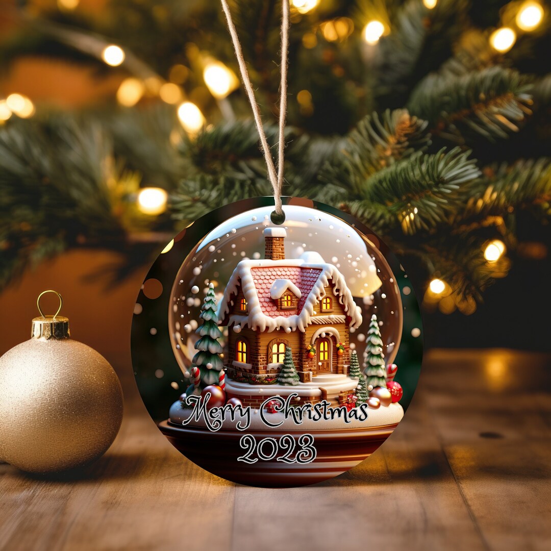 Merry Christmas Imitation Snow Globe 2025 Custom Ornament, Decoration