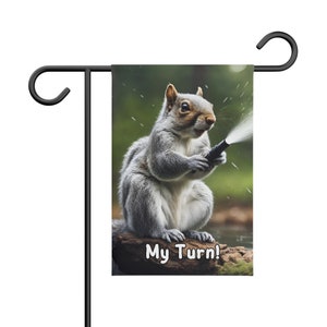 Squirrel My Turn - Yard Decor, Garden Flag, Squirrel Lover Gift, Funny Water Blaster, Hunter, Gift Idea, Custom Flag, Spring Mailbox Flag image 6