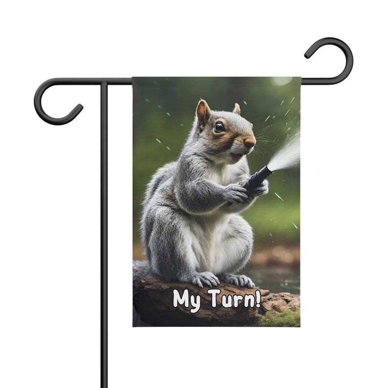 Squirrel My Turn - Yard Decor, Garden Flag, Squirrel Lover Gift, Funny Water Blaster, Hunter, Gift Idea, Custom Flag, Spring Mailbox Flag image 6