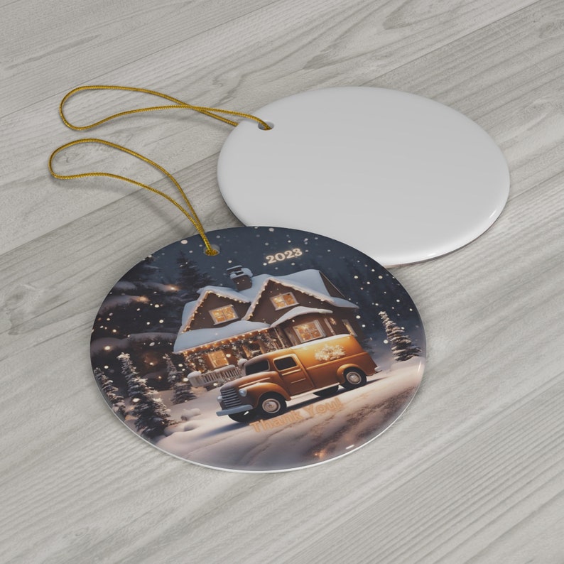 Gepersonaliseerd ornament UPS-bezorger, waarderingscadeau, aangepast bedankje, postbode, uniek pakketcadeau traditioneel, UPS-cadeau afbeelding 4