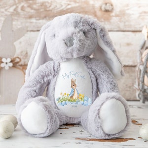 Personalised First Easter Teddy,First Easter Gift,Babies First Easter,Easter Gifts,Personalised Easter Gifts,1st Easter,Peter Rabbit,Bunny image 1