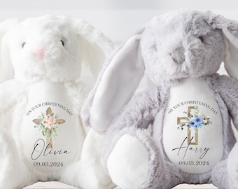 Personalised Christening Gift,Christening Teddy,Custom Soft Toy Keepsake for Baby Boy or Girl,Newborn Christening Present,Baptism Keepsake