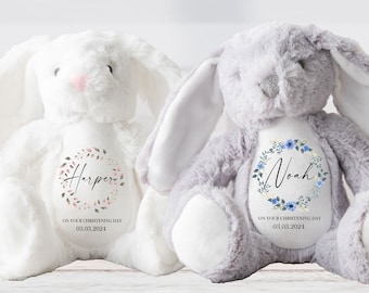 Regalo di battesimo personalizzato per bambini e bambine, coniglietto di battesimo, regali di battesimo, ricordo di battesimo, orsacchiotto per bambine e bambini