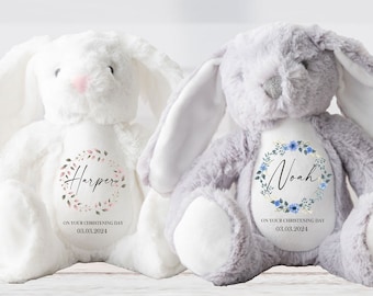 Cadeau de baptême personnalisé pour fille et garçon, lapin de baptême, cadeaux de baptême, souvenir de baptême, nounours fille et garçon