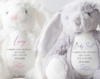 Personalised Baby Loss Bunny,Miscarriage Gift,Baby Loss Keepsake,Still Born Gifts,Angel Baby,Memorial,Memory Teddy,Personalised Baby Loss