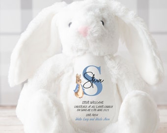 Regalo di battesimo personalizzato per bambini e bambine, coniglietto di battesimo, regali di battesimo, ricordo di battesimo, orsacchiotto di battesimo per bambini