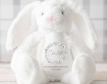 Personalised Christening Baptism Gift for Girls And Boys,Christening Bunny,Christening Gifts,Christening Keepsake,Girls and Boys Teddy