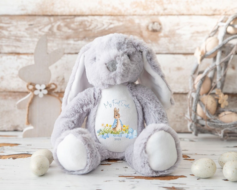 Personalised First Easter Teddy,First Easter Gift,Babies First Easter,Easter Gifts,Personalised Easter Gifts,1st Easter,Peter Rabbit,Bunny image 1