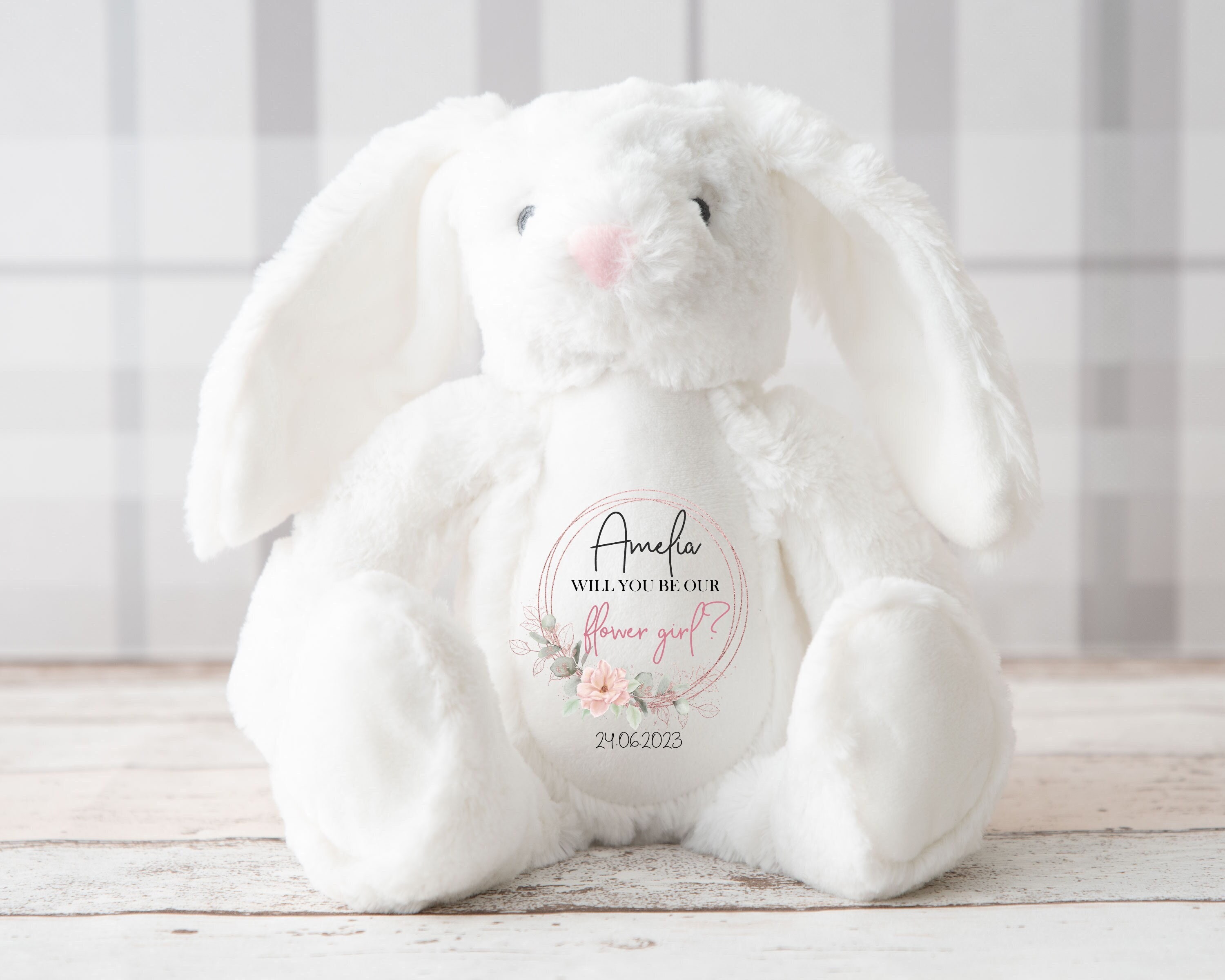 Regalo para niña de las flores, osito de peluche personalizado para niña de las flores, regalo de boda, regalo de propuesta para niña de las flores, ¿Quieres ser mi niña de las flores?, paje, niña de las flores bebé