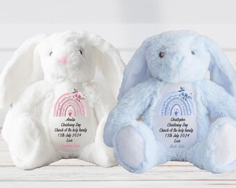Personalised Christening Baptism Gift for Boys And Girls,Christening Bunny,Christening Gifts,Christening Keepsake,Girls and Boys Teddy