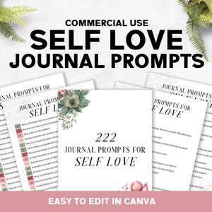 Journal Prompts For Self Love Canva Template | Journal Prompts Digital Download | Journal Prompts PDF | Digital Journal Prompts | Self Care
