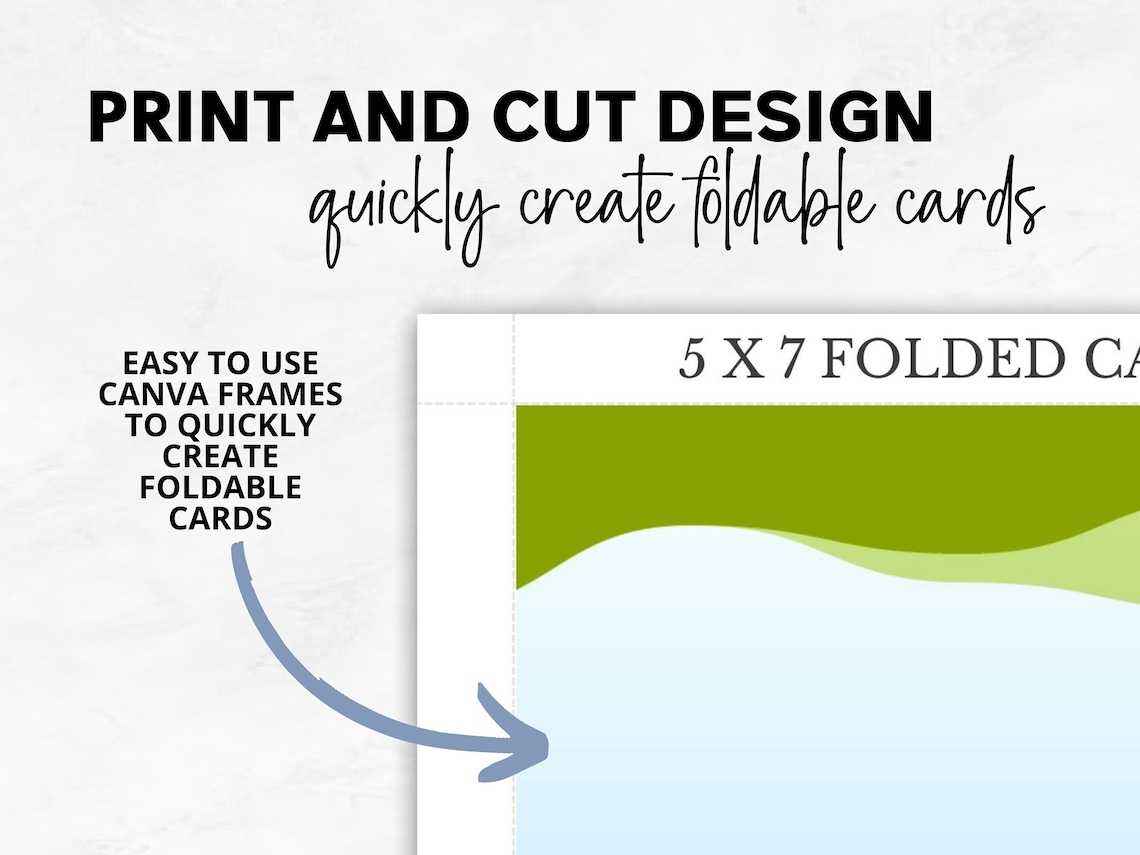 5x7 Folded Card Template Canva Template Commercial Use 5x7 Etsy