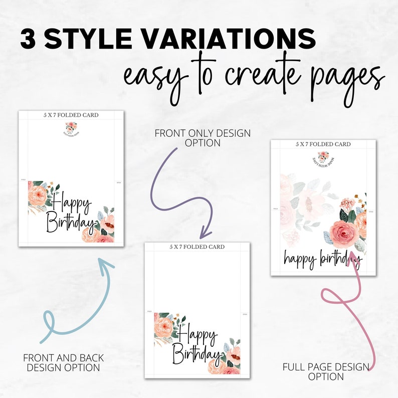 5x7 Folded Card Template, Canva Template, Commercial Use, 5x7 Greeting Card Template, 5x7