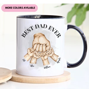 Personalized Dad Mug with Kids Name fathers day Gift from kids dad coffee cup Custom Fathers Day gift Daddy and Kids Name Cup