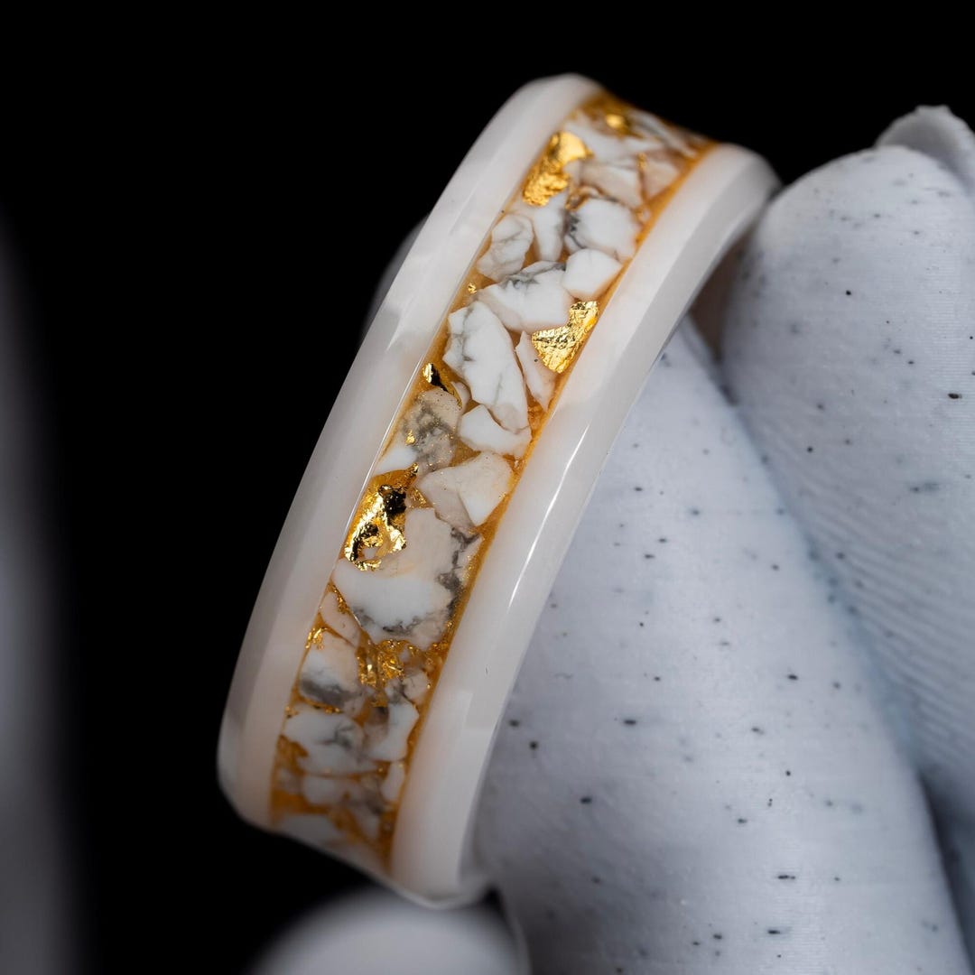 Serenity | Howlite, 24K Gold Leaf - Etsy