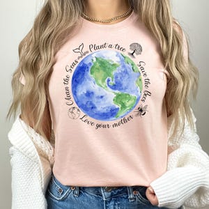 Earth Day Teacher Shirt, Eco-Friendly Watercolor Earth Tee, Environmental Gift for Teachers, Nature Lover T-Shirt, Celebrate Mother Earth