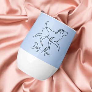 Cute Blue Dog Lover Wine tumbler, Dog Parent Gift, Gift For Her