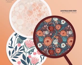 Folding Fans with Pouch - Australiana Range