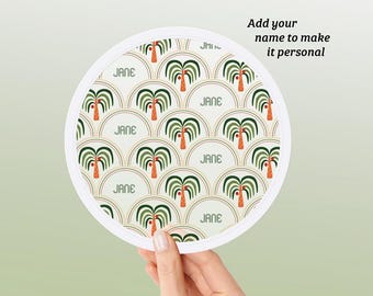 The Palms Personalised Folding Fans with Pouch