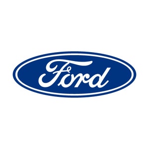 Ford Logo Car Company Blue White Oval Edible Cake Topper Image