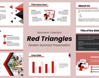 Moderne Business Präsentation - Geometrische Kollektion - Rote Dreiecke