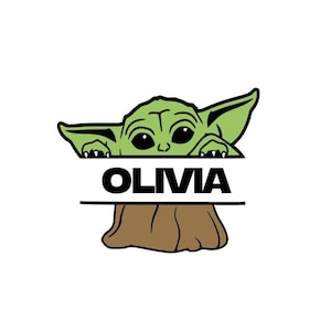Baby Yoda Monogramm Rahmen svg und schrift