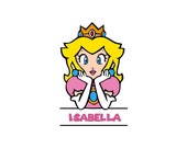 Princess Peach Monogram Frame Svg and Font