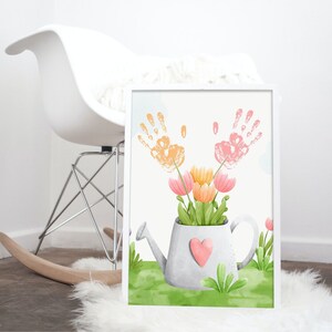 Spring Flowers Craft Art / Spring Art / Flower Art/ DIY Craft/ Baby Toddlers & Kids Hand or Footprint Art/ Printable