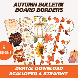 Bulletin Board Borders Autumn, Fall Classroom, Door Decor Designs, Back to School, Homeschool, Sunday School, Office, DIY Crafts