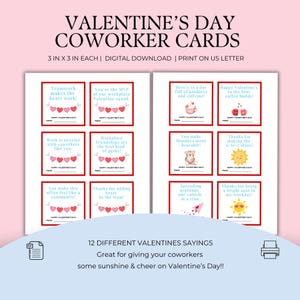Cartes de Saint-Valentin pour collègue de travail imprimables, cartes personnalisées amusantes pour le travail des employés, étiquette de voeux, pour le personnel enseignant, patron, bureau, fête sur le lieu de travail