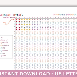 2027 Workout Habit Tracker Printable Template, Minutes Tracker, Fitness Calendar Log, Planner Insert PDF Daily Weekly Month