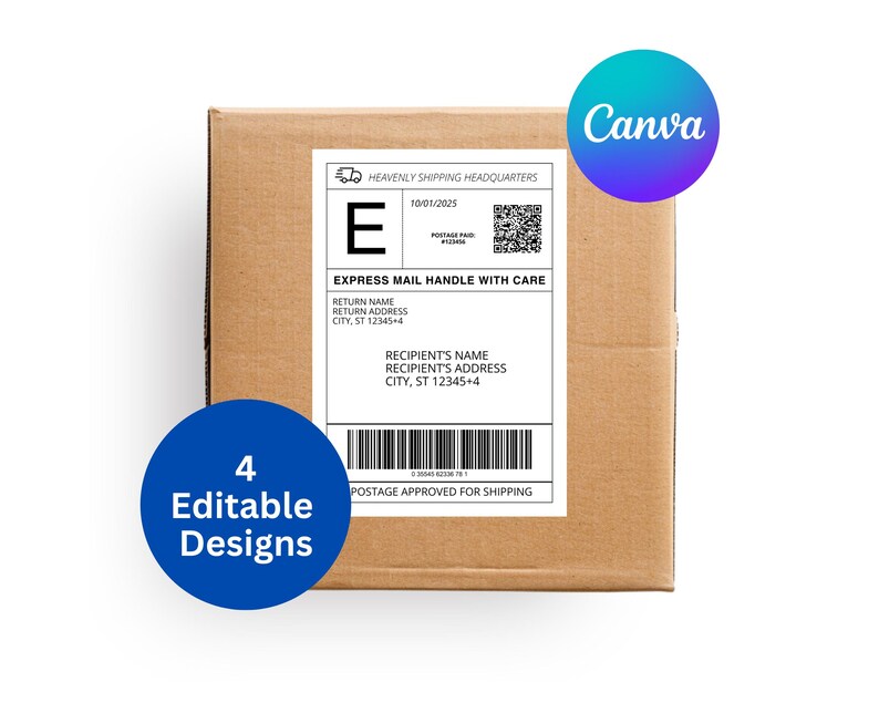 Fake Shipping Label Template, Editable Mail Label, Custom Mail Labels ...