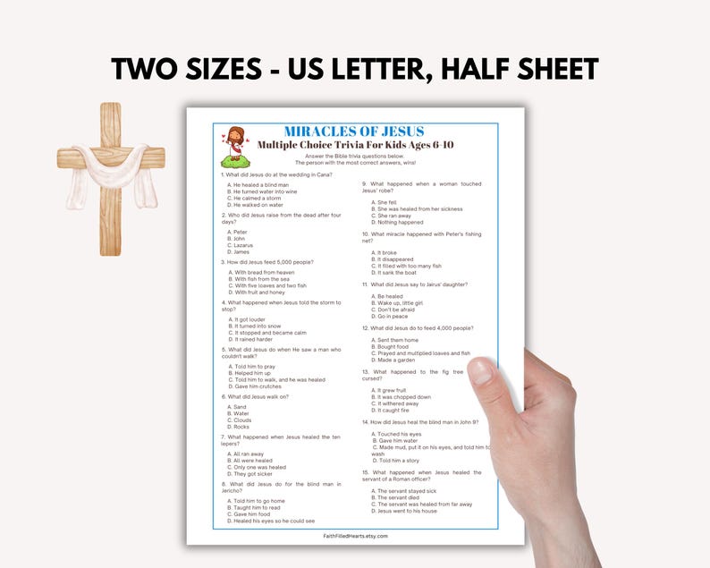 Jesus Miracle Riddles Miracles of Jesus Trivia Game, Sunday School Bible Game, Bible Trivia ...