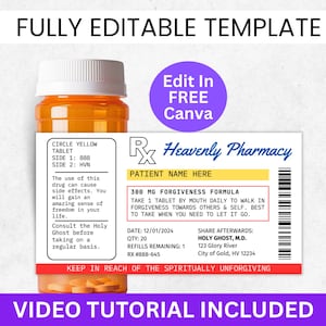 Rx Prescription Candy Label Template - Etsy