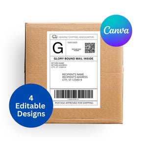 Fake Shipping Label Template, Editable Mail Label, Custom Mail Labels, Surprise Gift, Custom Sticker, Return Address Label, Party Favor