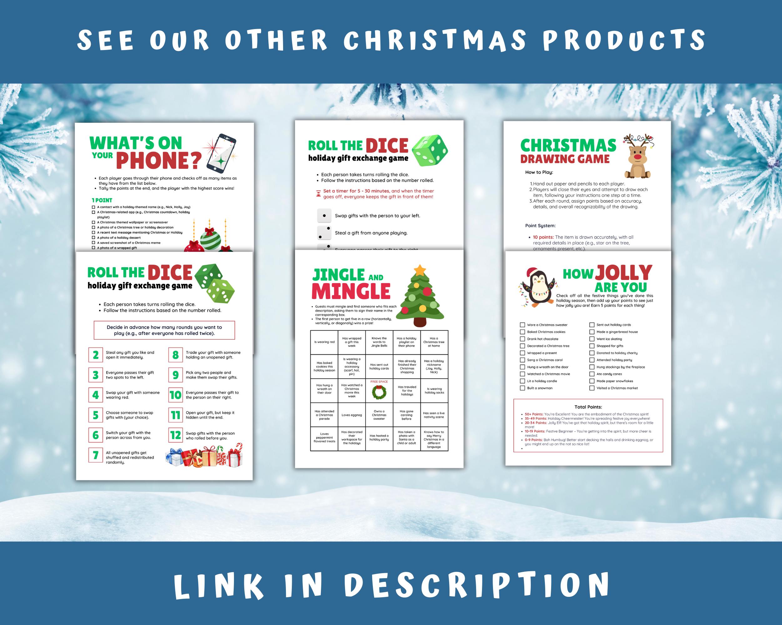 Printable Christmas Senior Riddles Game, Family Game Night Parties, Fun ...