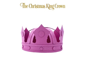 Christmas King Crown Template – Printable 3D Crown, All-in-One Cut, Easy DIY Paper Crown, Holiday Party Crown, Royal Costume Crown