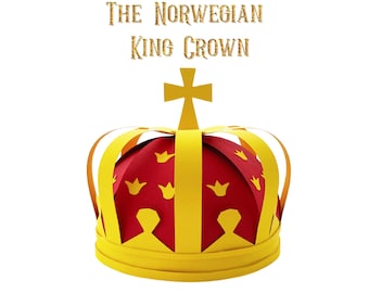 Printable Crown Template | The Norwegian King Crown | Paper Crown | For home printing | For Birthday Anniversary Jubilee | Corona