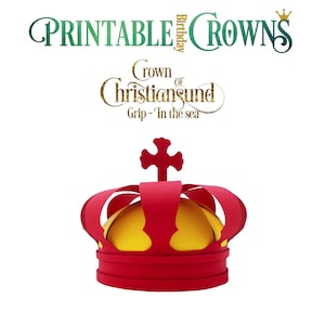 3D Crown Printable Template | Christiansund Party Hat Template | Paper Crown | For home printing | For Birthday Anniversary Jubilee |