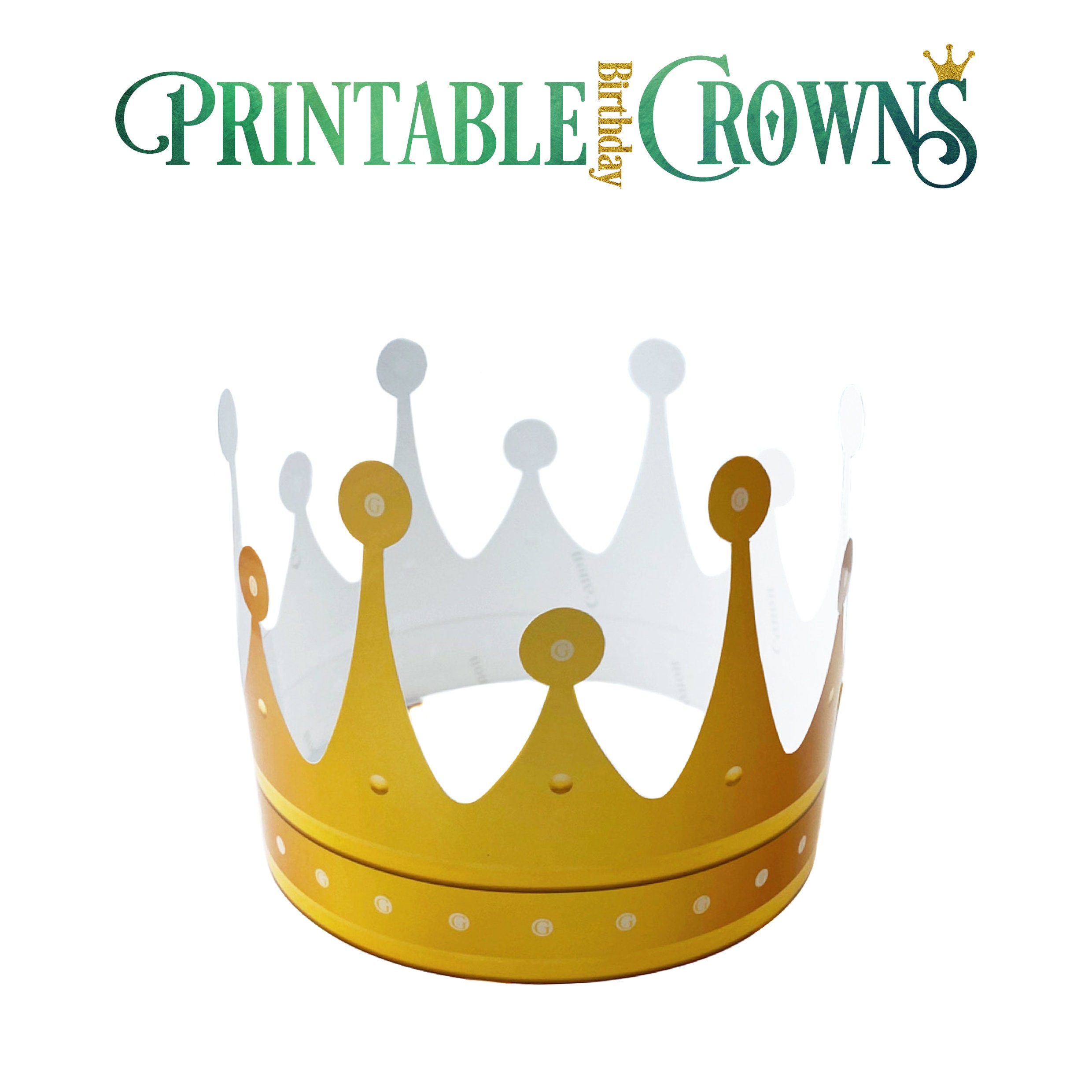 Printable Crown Golden Bullet Crown Paper Crown for Home Printing for