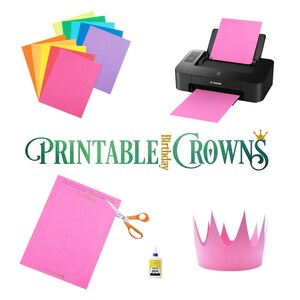 Printable Crown Template Party hat Template Paper Crown For home printing For Birthday Anniversary Jubilee Corona DIY at home zdjęcie 5