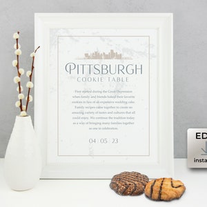 Boho Pittsburgh Cookie Table Sign: Editable Wedding Template (Digital Download)