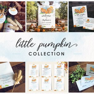 Little Pumpkin Baby Shower Bundle: Editable Canva Template (Instant Download)