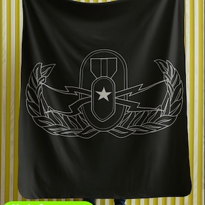 EOD Senior Sherpa Blanket - EOD pin Throw Blanket- Navy EOD - Army eod - Marine eod