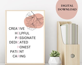 Leraar Waardering Print, Eindejaars leraar cadeau, Dank u leraar, Instant Digitale Download, Leraar Desk Art
