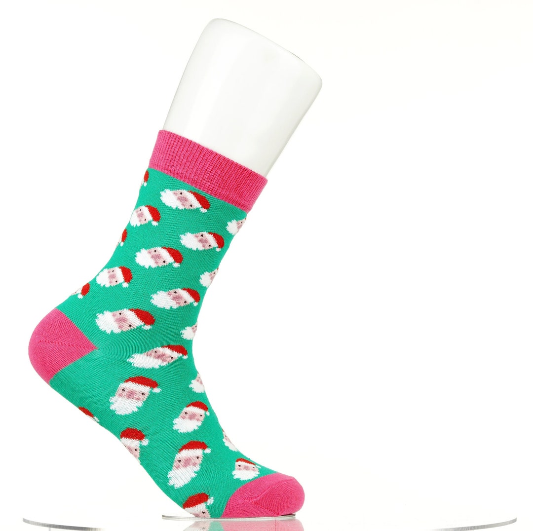 Head up Santa Socks Cute Trendy Funny Christmas Socks Hosiery Etsy