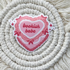 Cake sticker, Bookish babe sticker, Pink Cake sticker, Birthday cake sticker, Cute Kindle Sticker, Laptop Sticker, Water Bottle Sticker